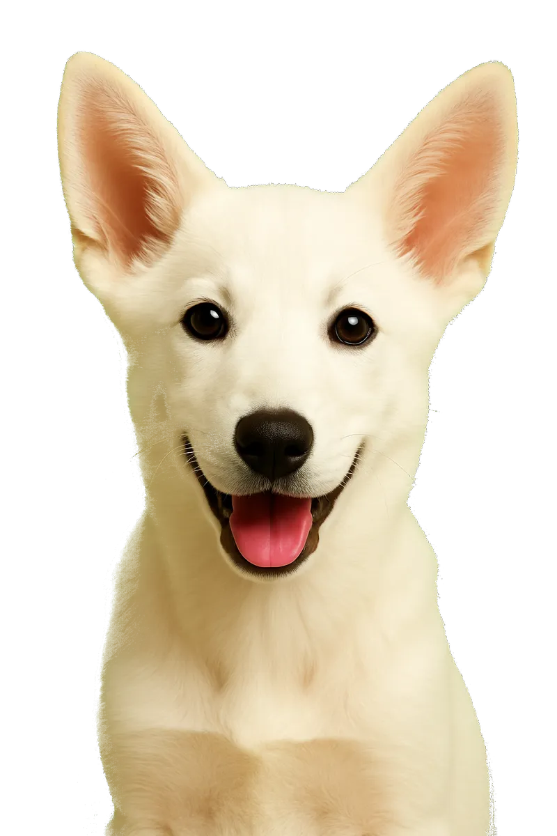 Iggy white Shepsky puppy cute intelligent dog apparel design