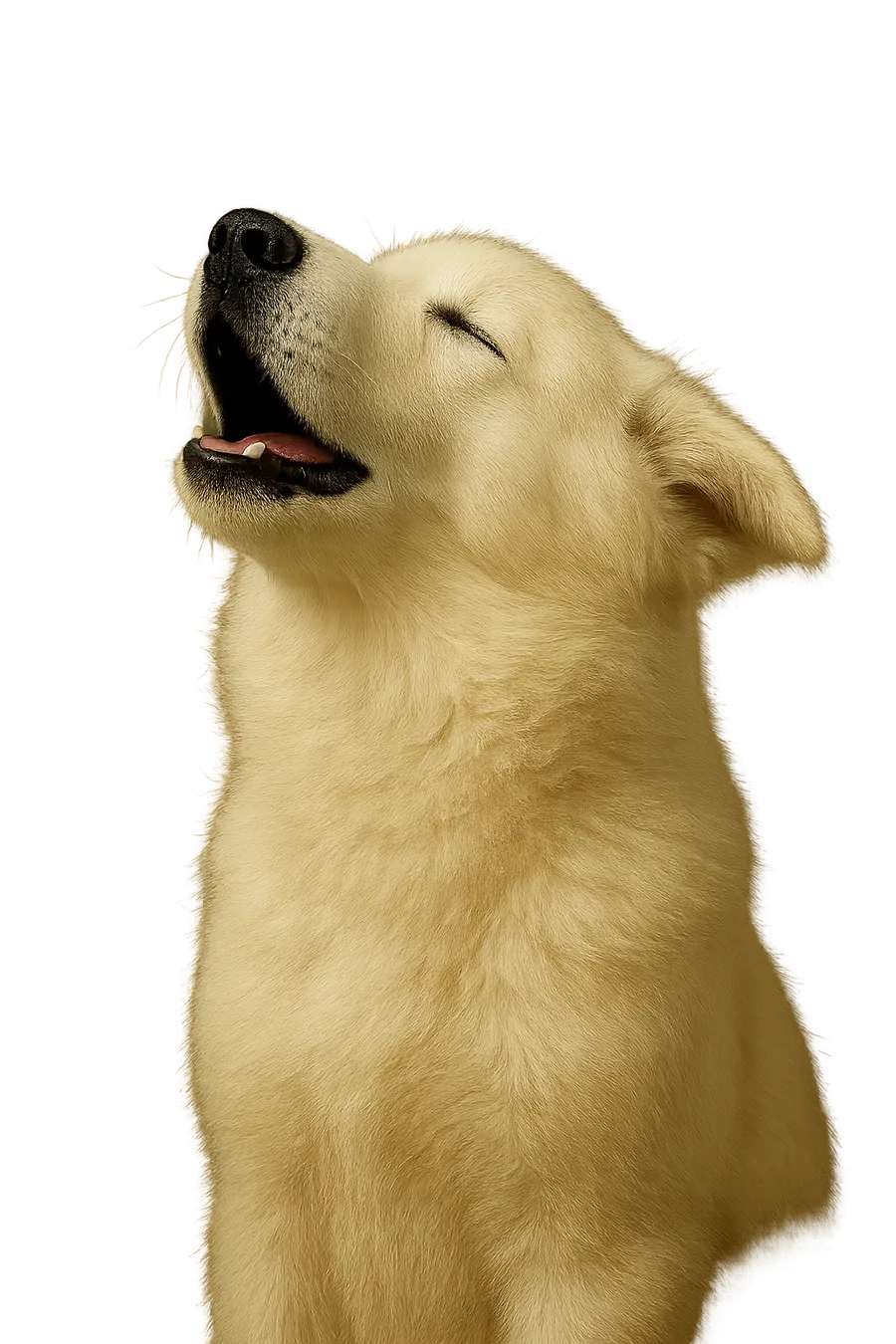 Pressure white Shepsky puppy howling dog apparel design