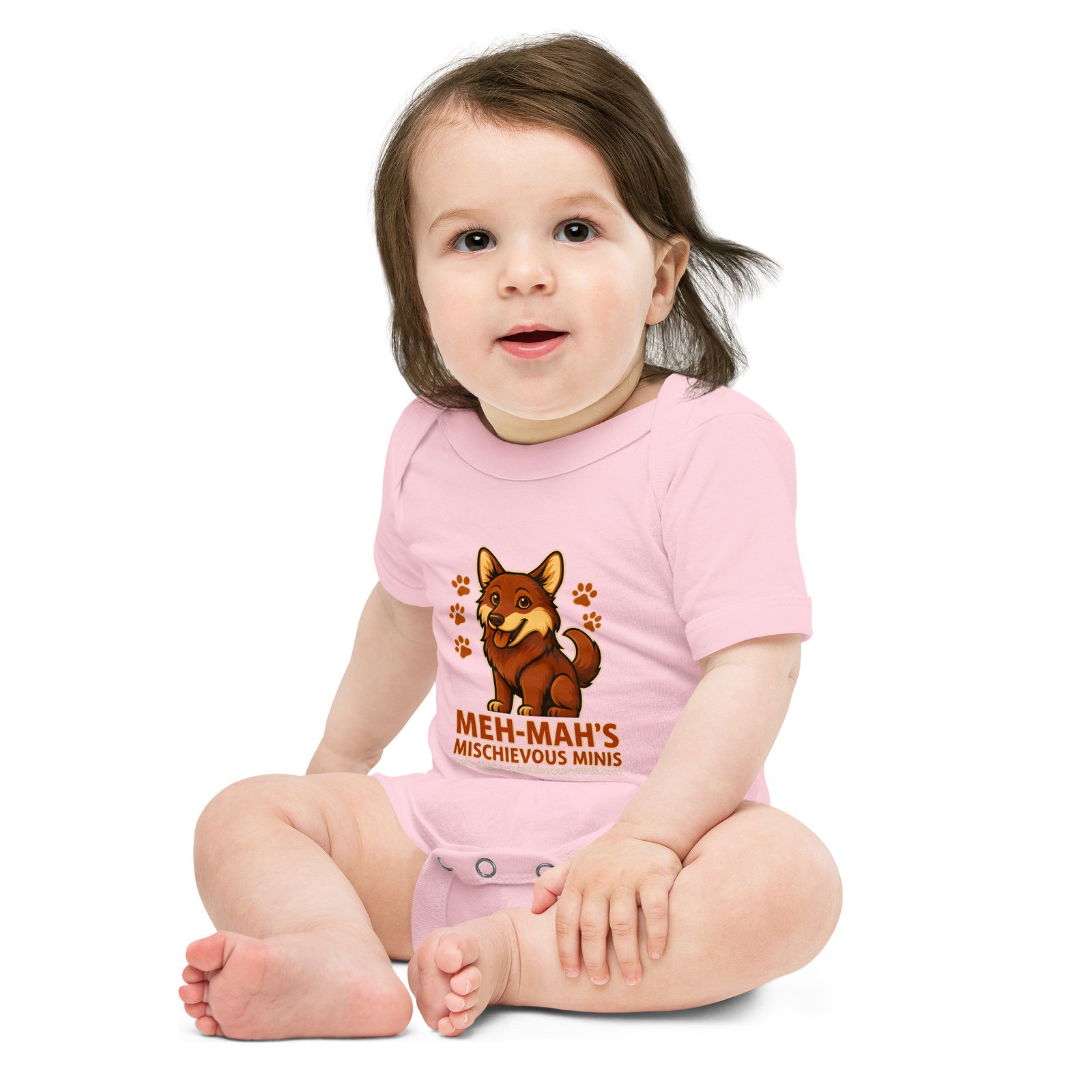 Meh-Mah Logo Baby Short Sleeve One Piece - Image 5