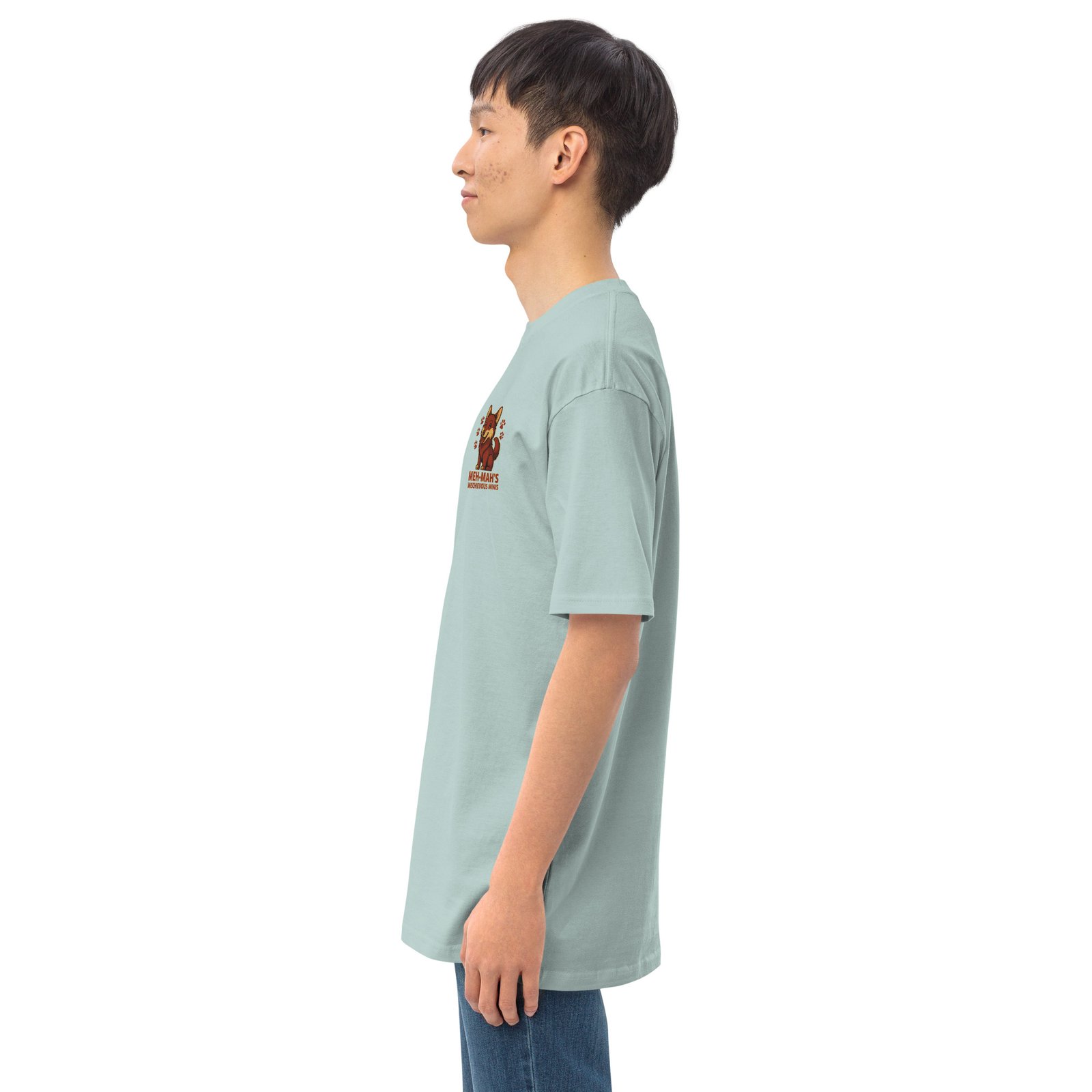 Meh-Mah Signature Logo Men's Premium Heavyweight Tee - Image 50