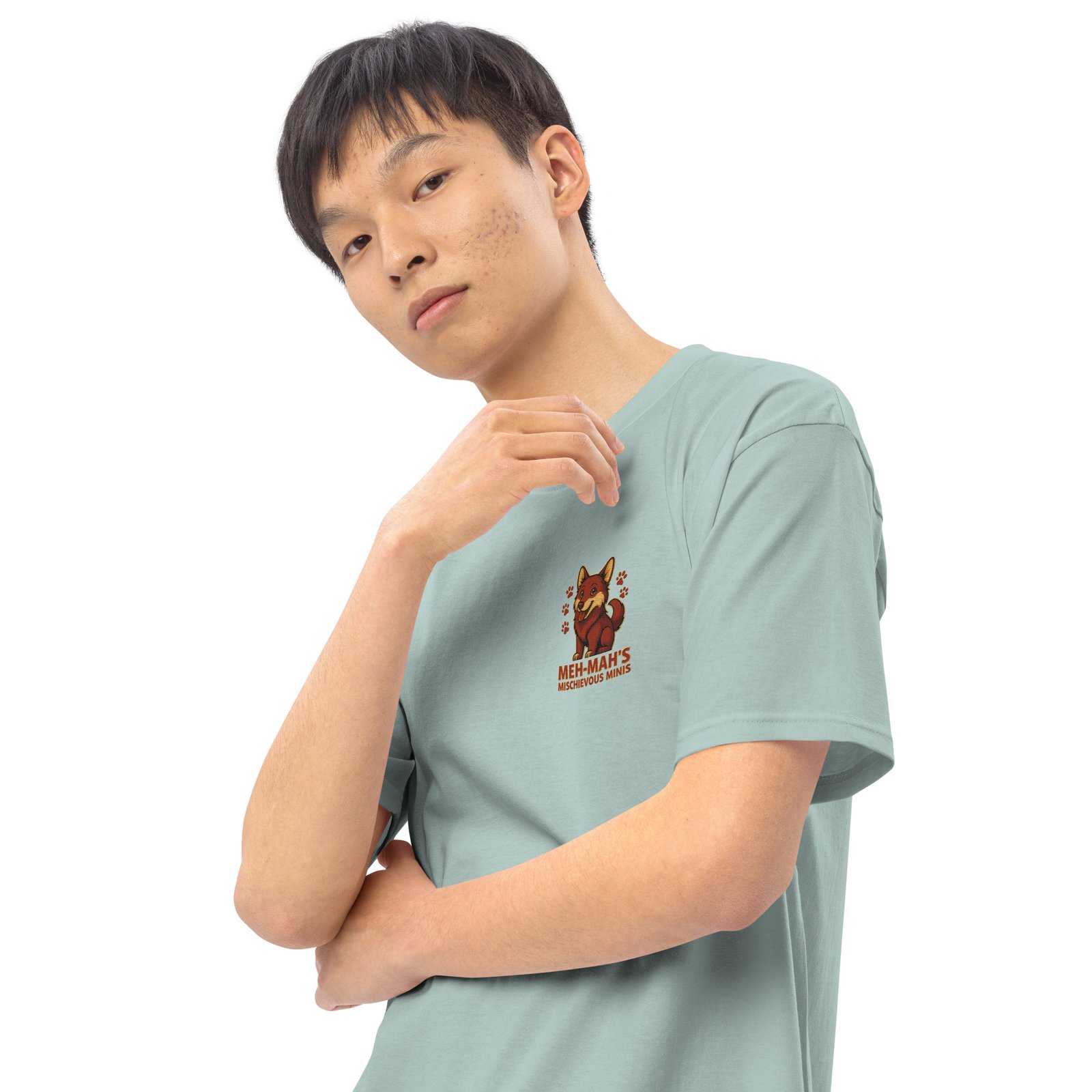 Meh-Mah Signature Logo Men's Premium Heavyweight Tee - Image 48