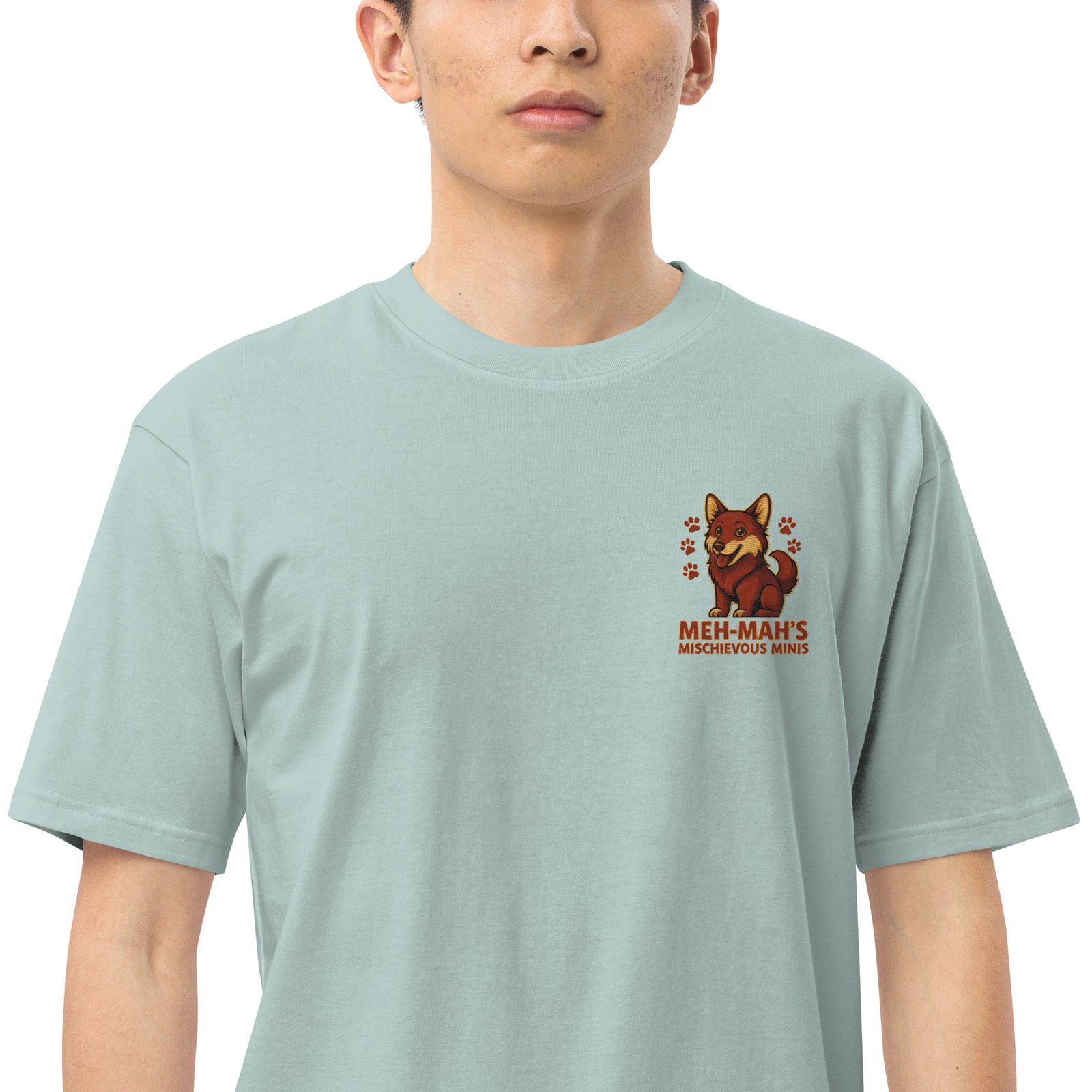 Meh-Mah Signature Logo Men's Premium Heavyweight Tee - Image 45