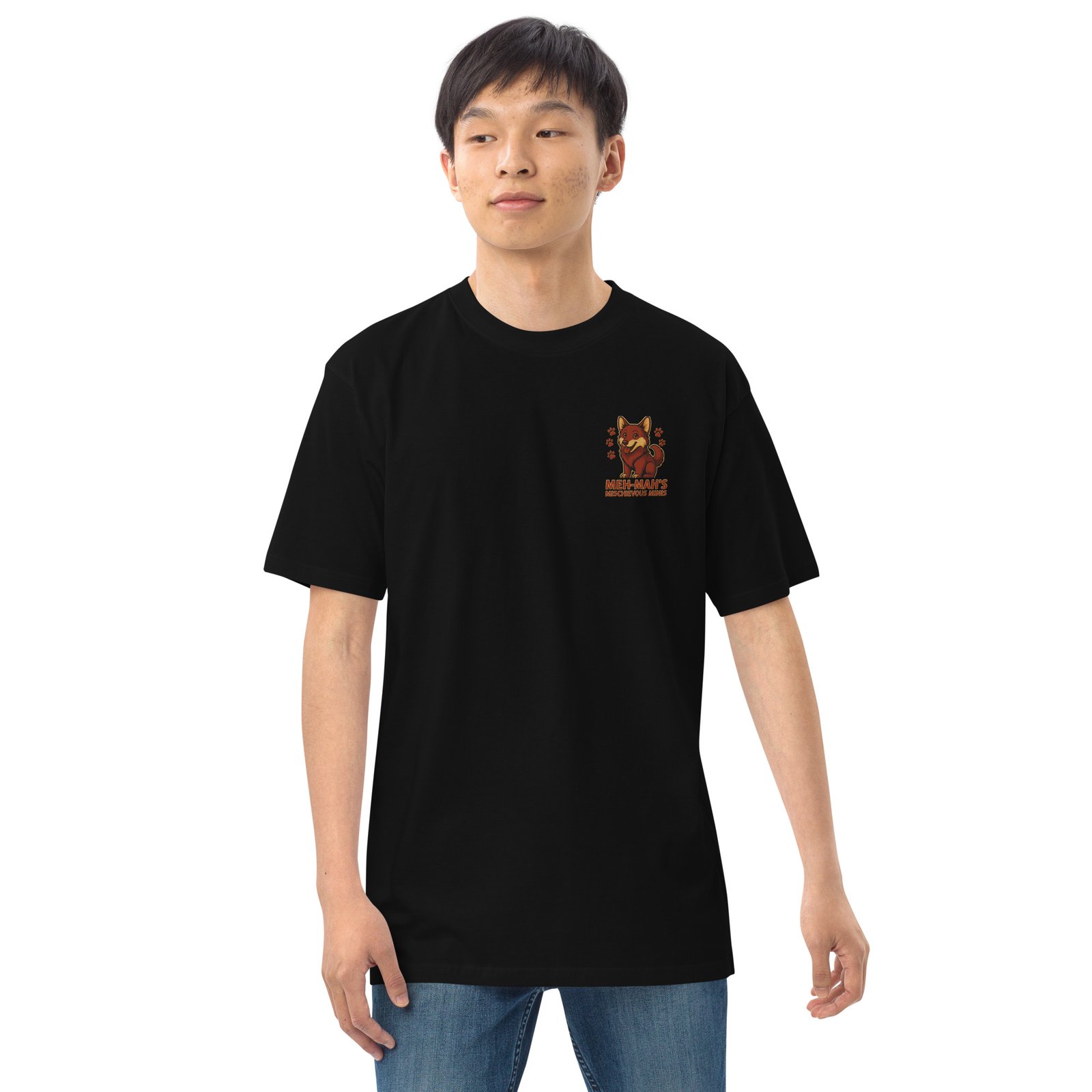 Meh-Mah Signature Logo Men's Premium Heavyweight Tee - Image 5