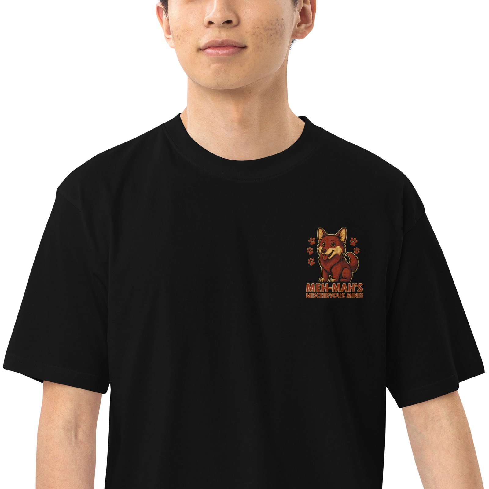 Meh-Mah Signature Logo Men's Premium Heavyweight Tee - Image 2