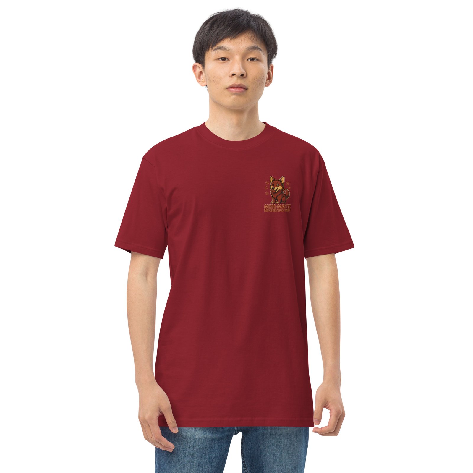Meh-Mah Signature Logo Men's Premium Heavyweight Tee - Image 25