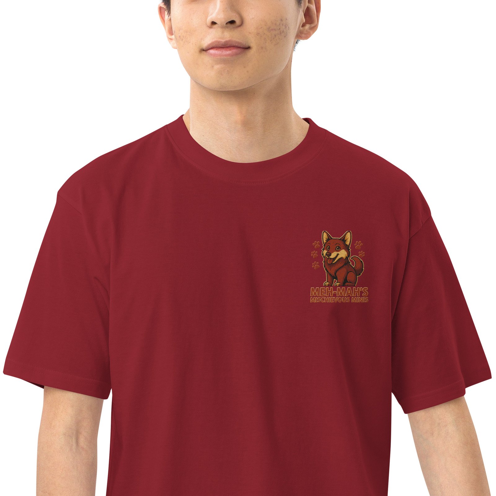 Meh-Mah Signature Logo Men's Premium Heavyweight Tee - Image 24