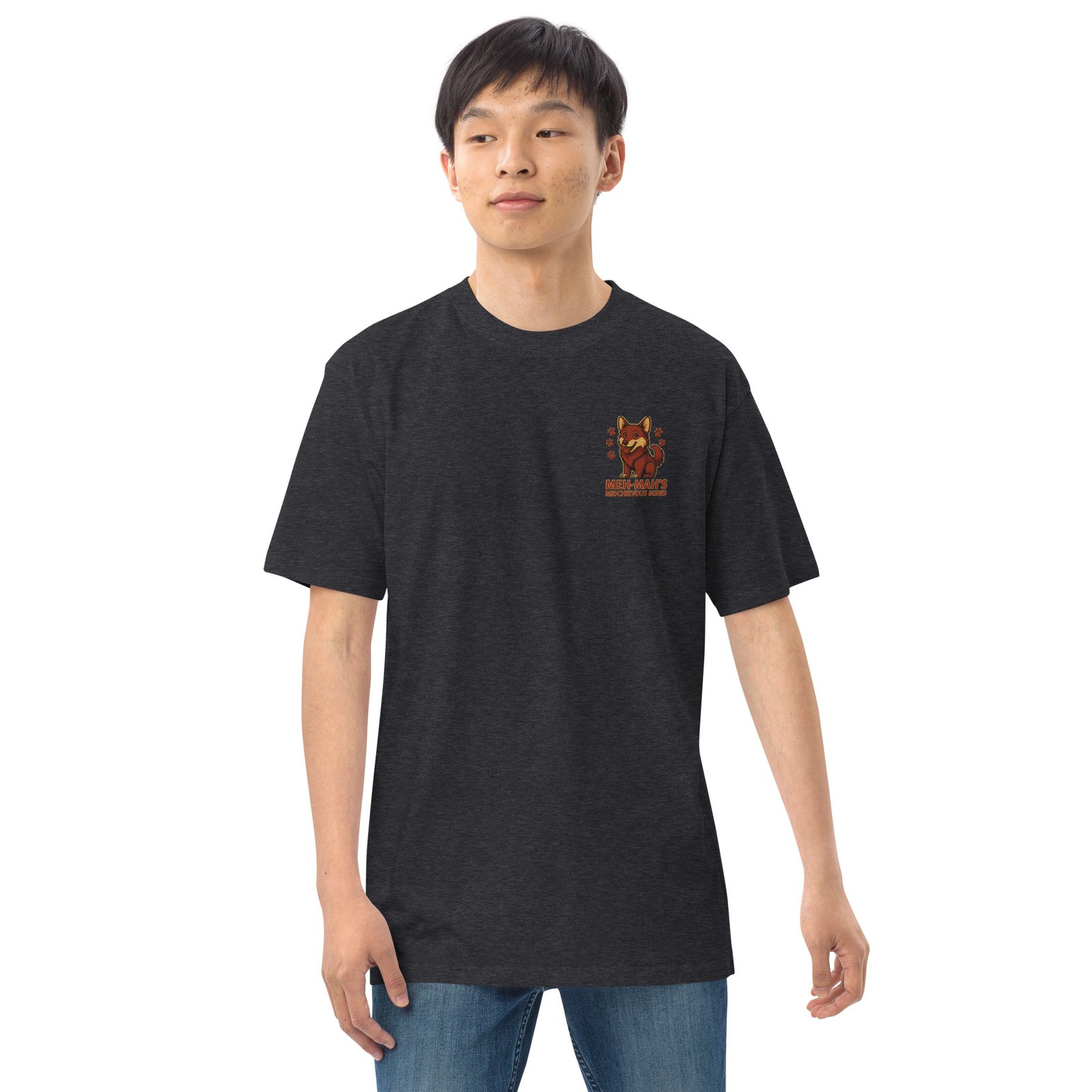 Meh-Mah Signature Logo Men's Premium Heavyweight Tee - Image 16