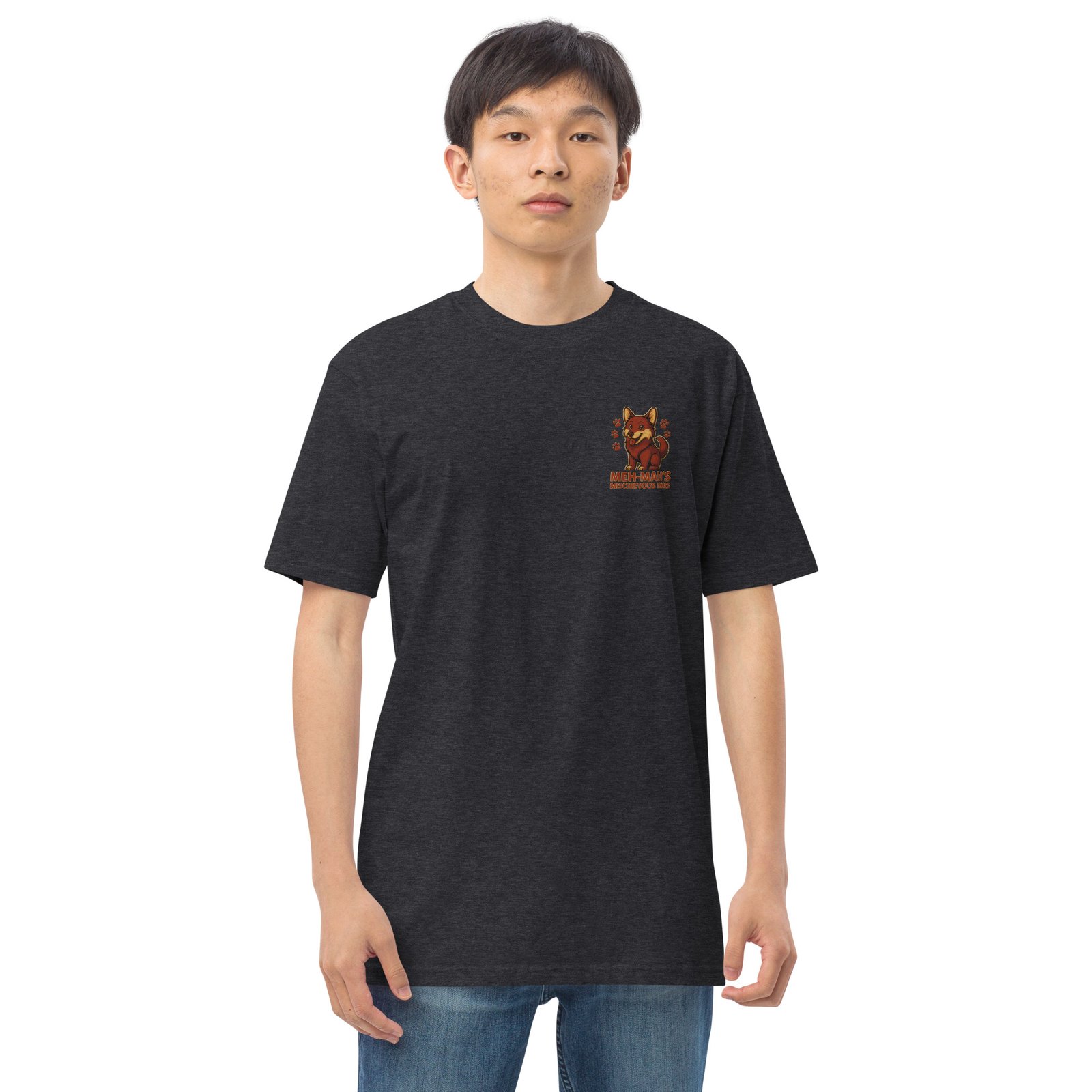 Meh-Mah Signature Logo Men's Premium Heavyweight Tee - Image 14