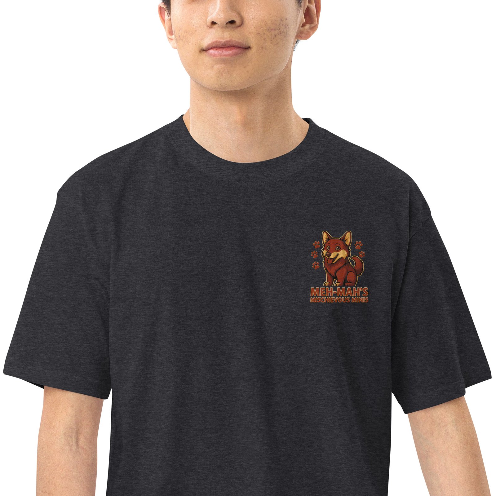 Meh-Mah Signature Logo Men's Premium Heavyweight Tee - Image 13