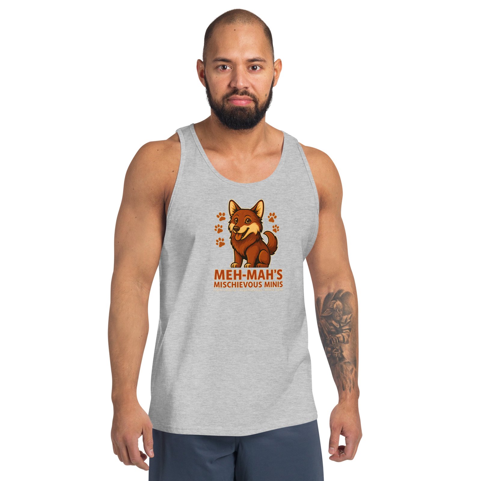 Meh-Mah Logo Men's Tank Top - Image 9