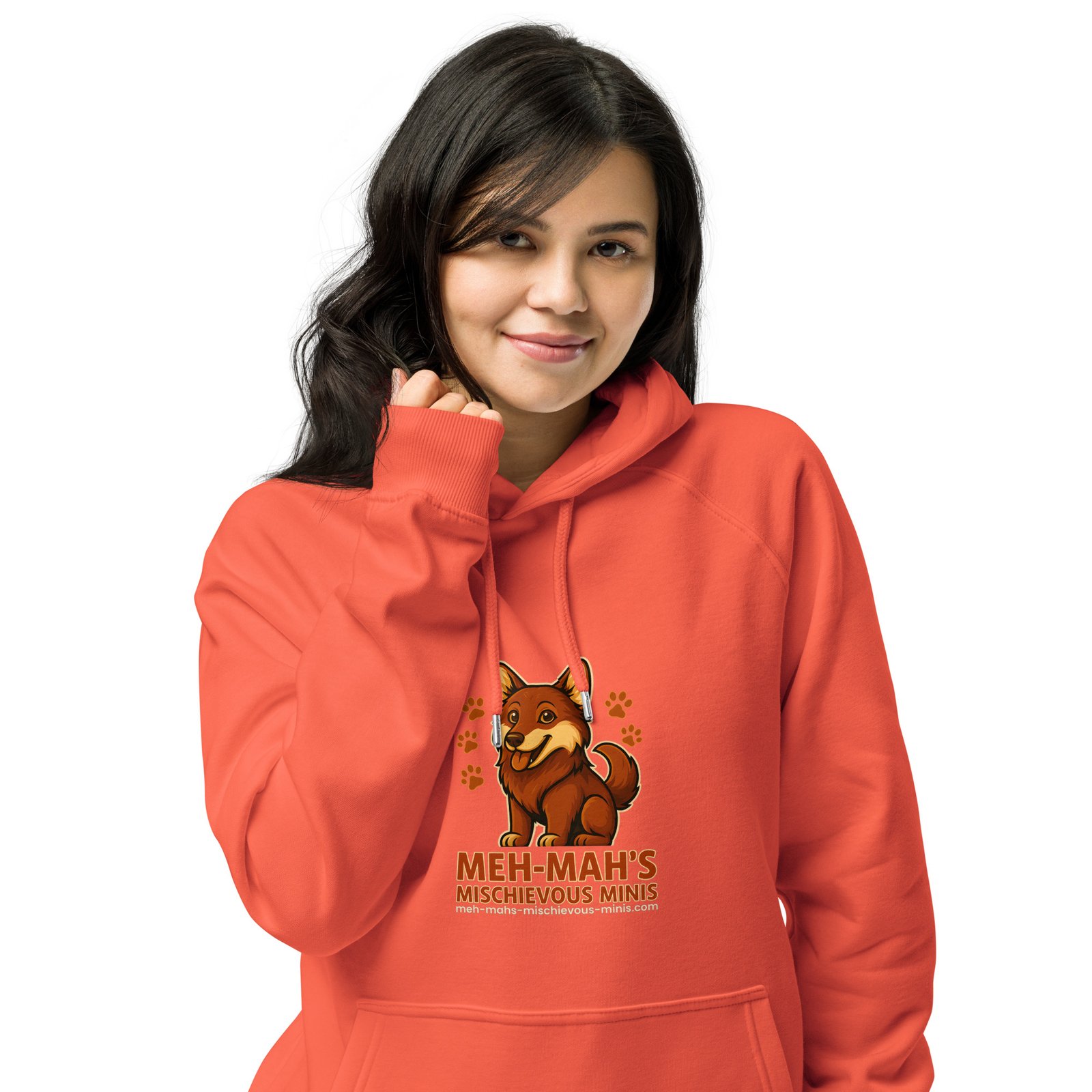 Meh-Mah Logo Unisex Eco Raglan Hoodie - Image 13