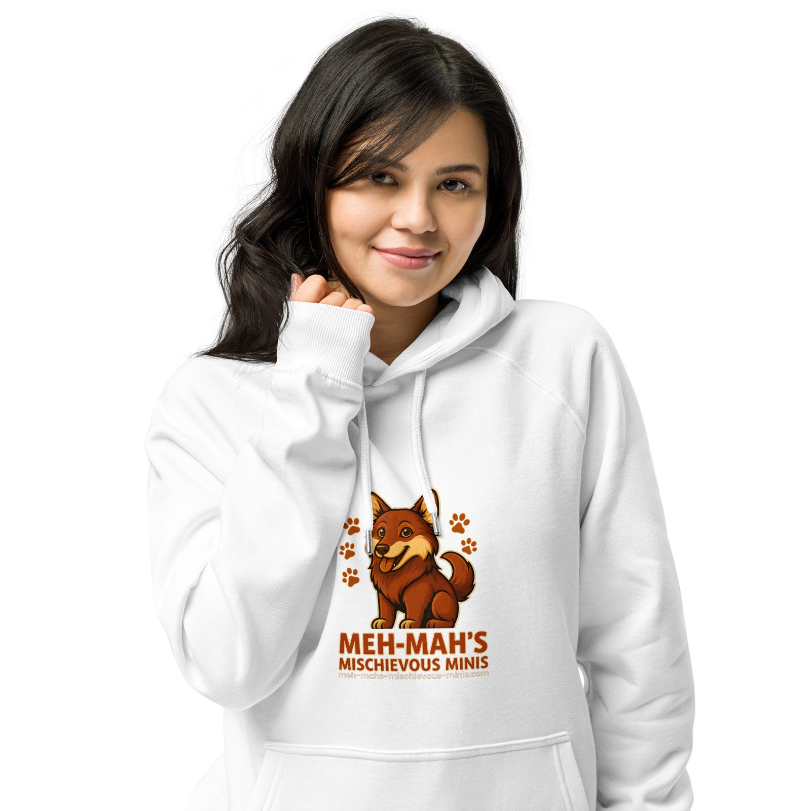 Meh-Mah Logo Unisex Eco Raglan Hoodie - Image 16