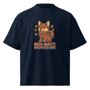Meh-Mah Logo Unisex Organic Oversized High Neck Tee