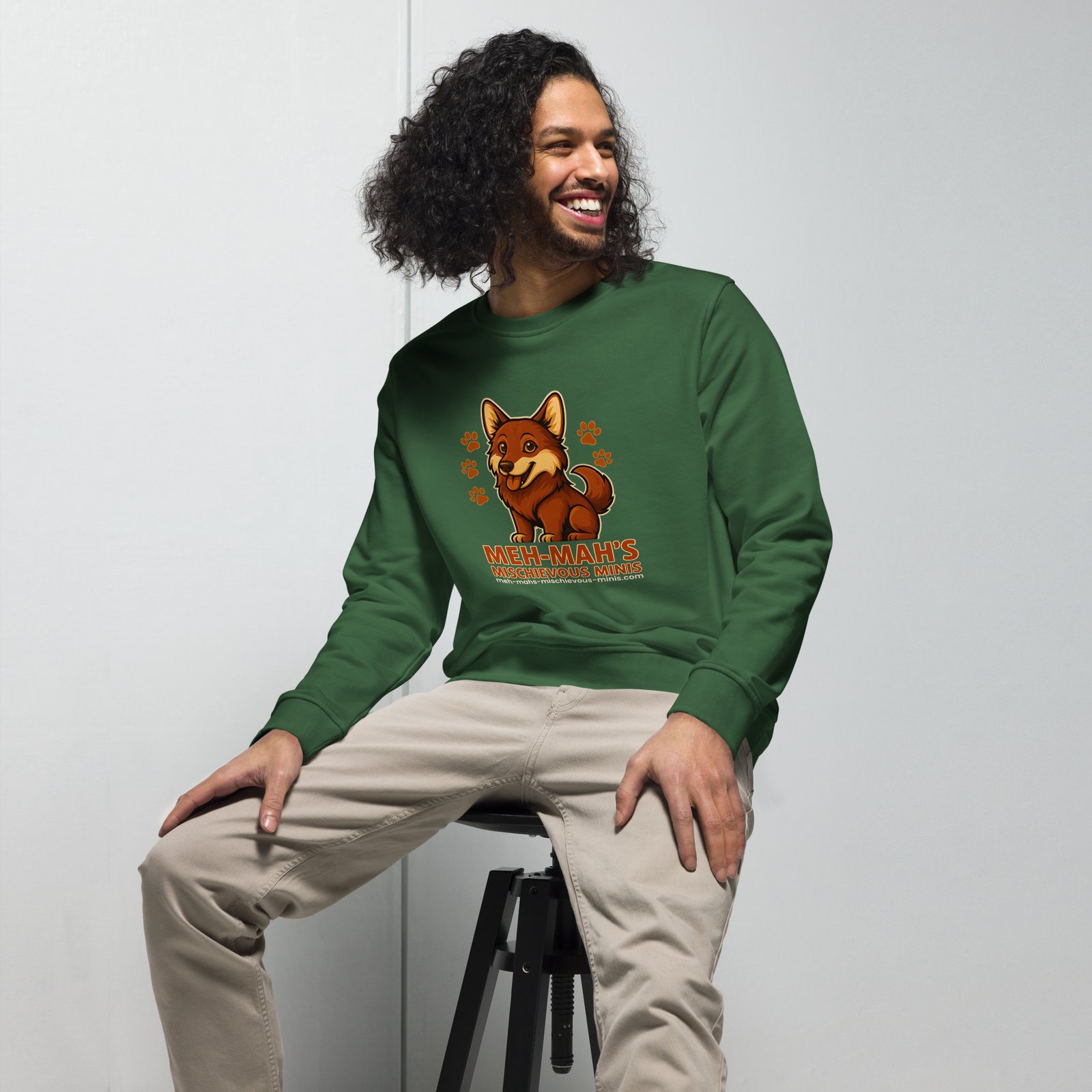 Meh-Mah Logo Unisex Organic Sweatshirt - Image 9