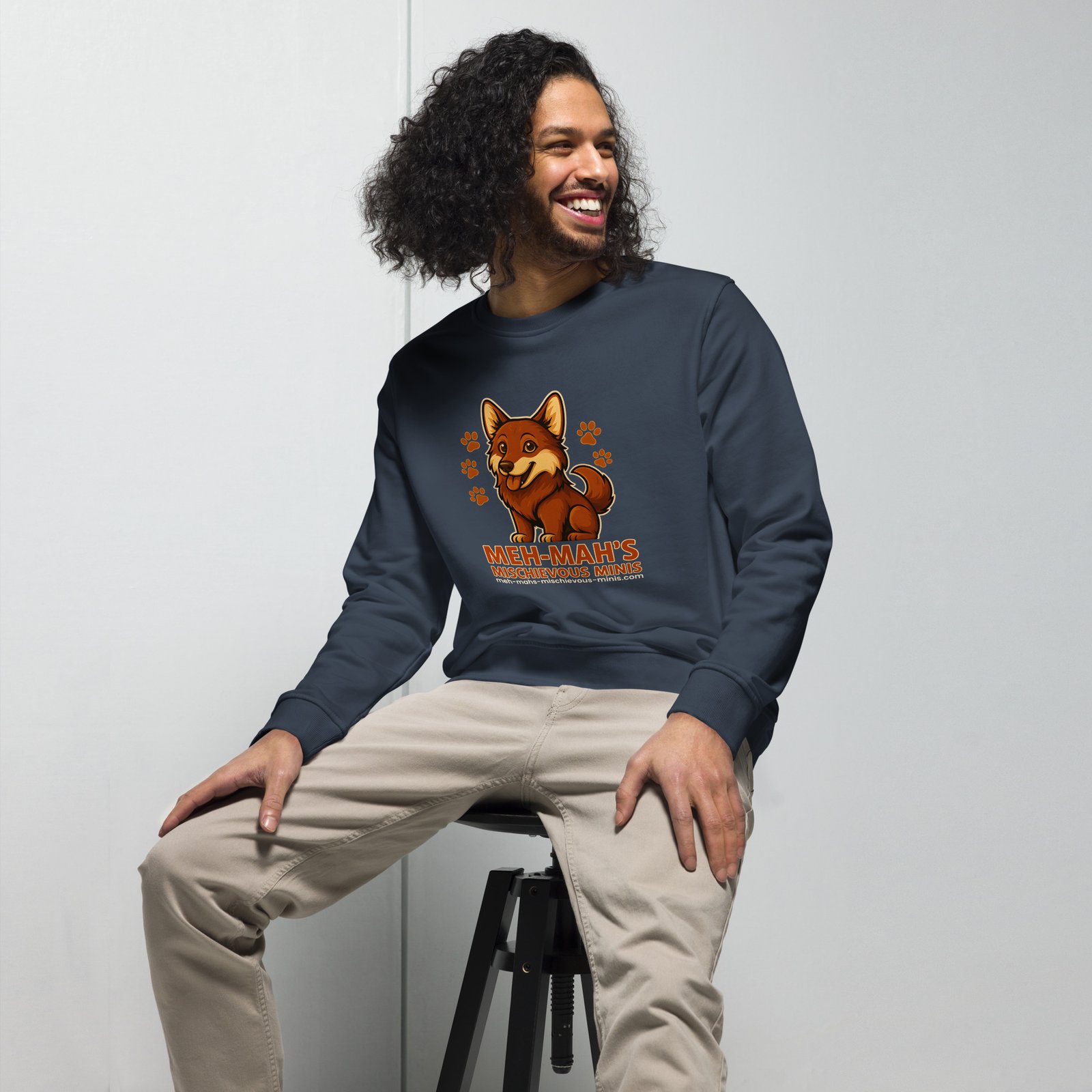 Meh-Mah Logo Unisex Organic Sweatshirt - Image 7