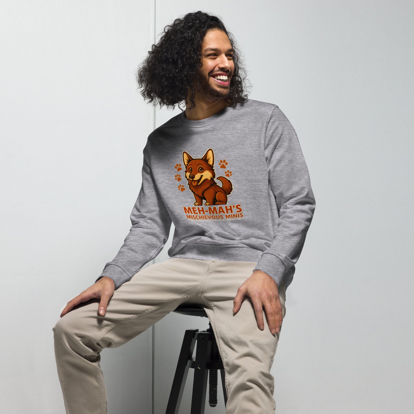 Meh-Mah Logo Unisex Organic Sweatshirt - Image 13