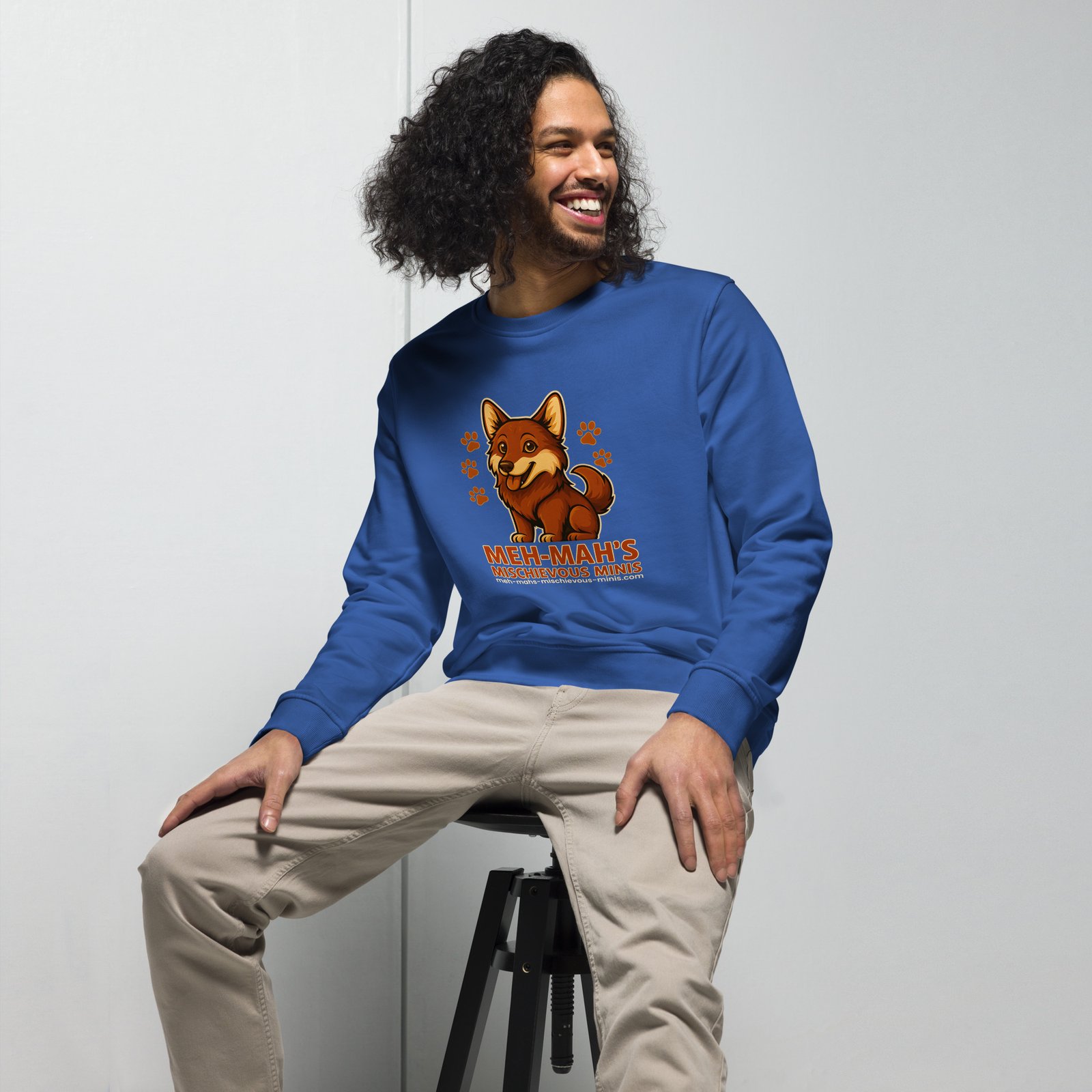 Meh-Mah Logo Unisex Organic Sweatshirt - Image 11