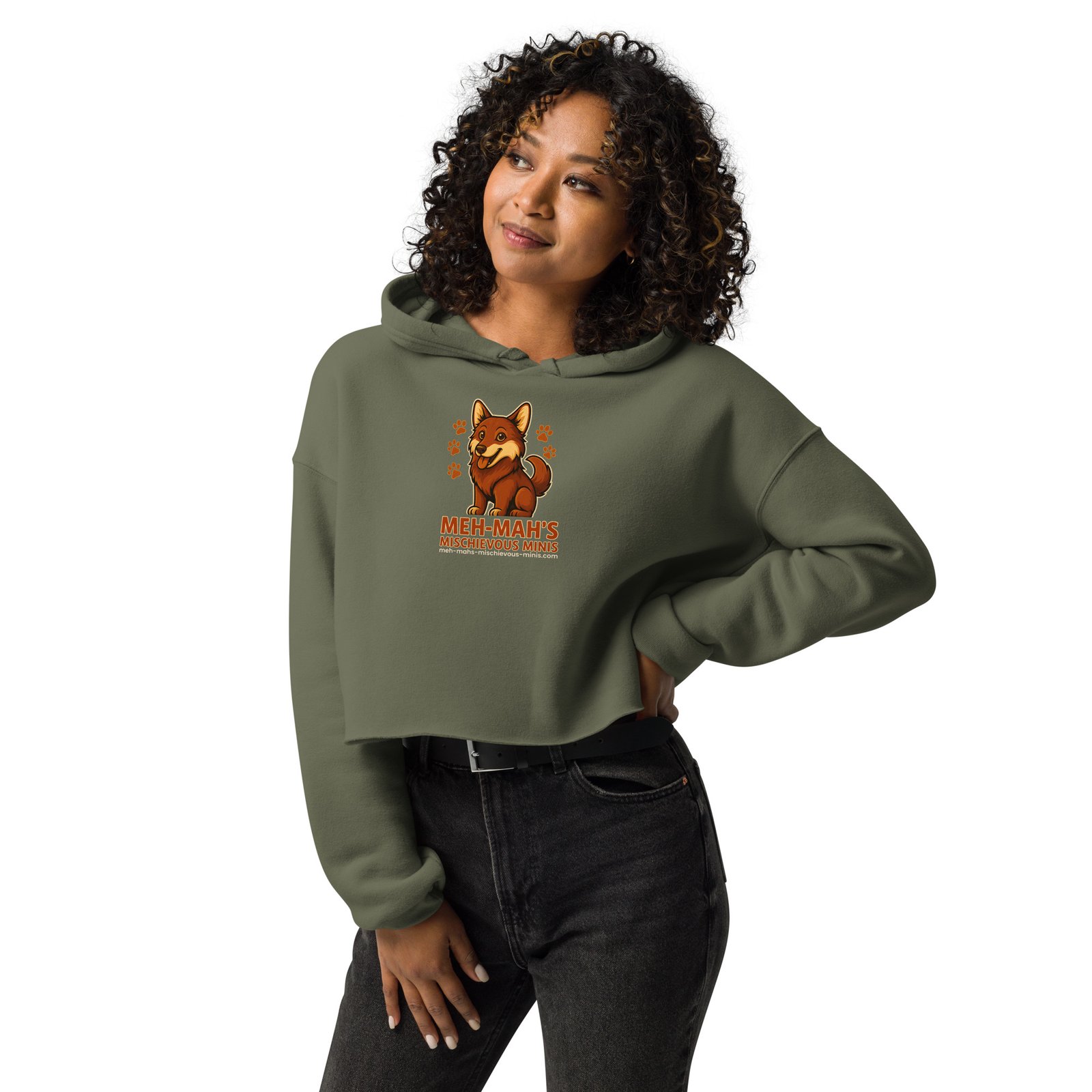Meh-Mah Logo Women's Crop Hoodie - Image 3