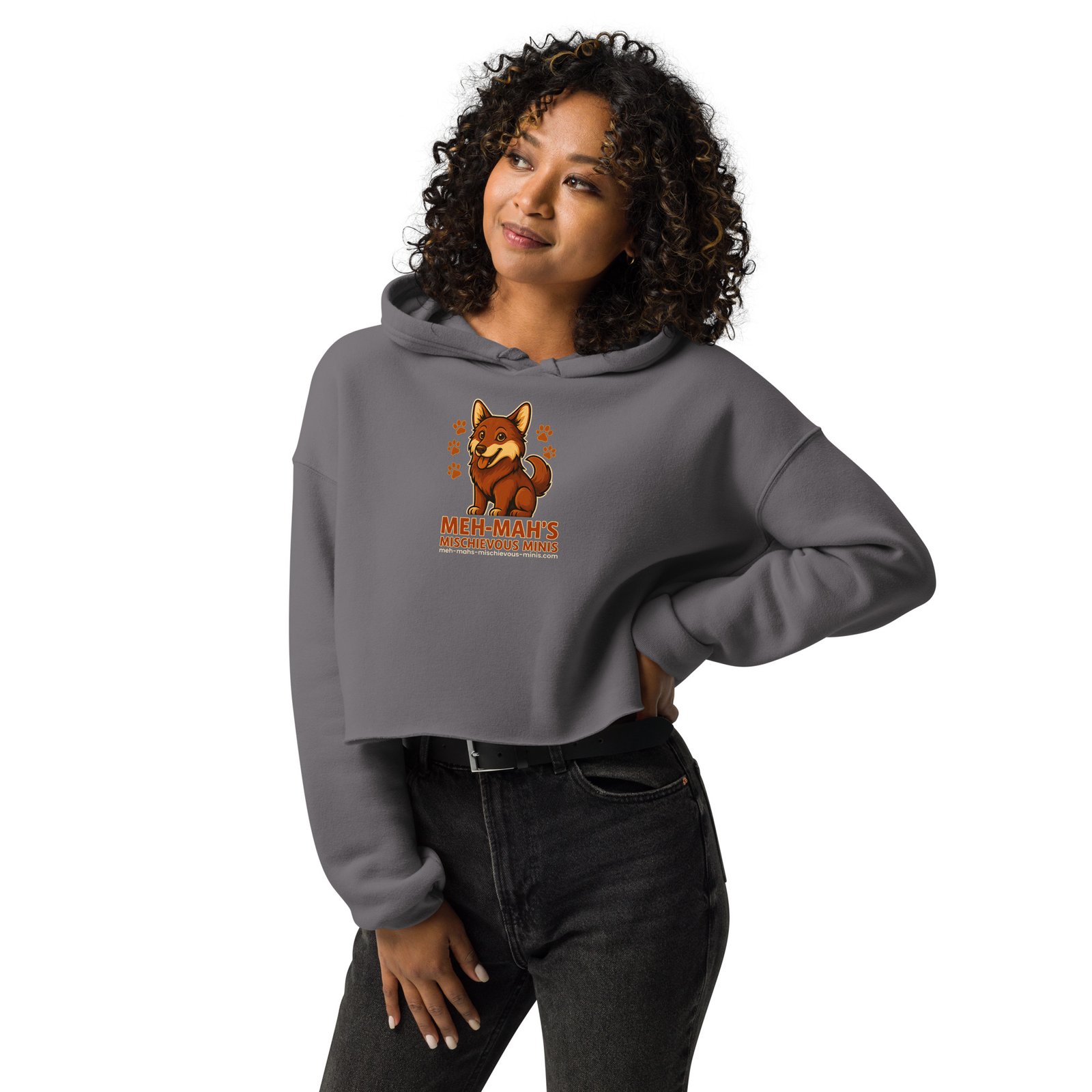 Meh-Mah Logo Women's Crop Hoodie - Image 5