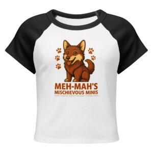 Meh-Mah Logo Women’s Micro Rib Raglan Baby Tee